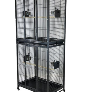 Green Parrot Bird Cage Double Up Twin Cage BC7650